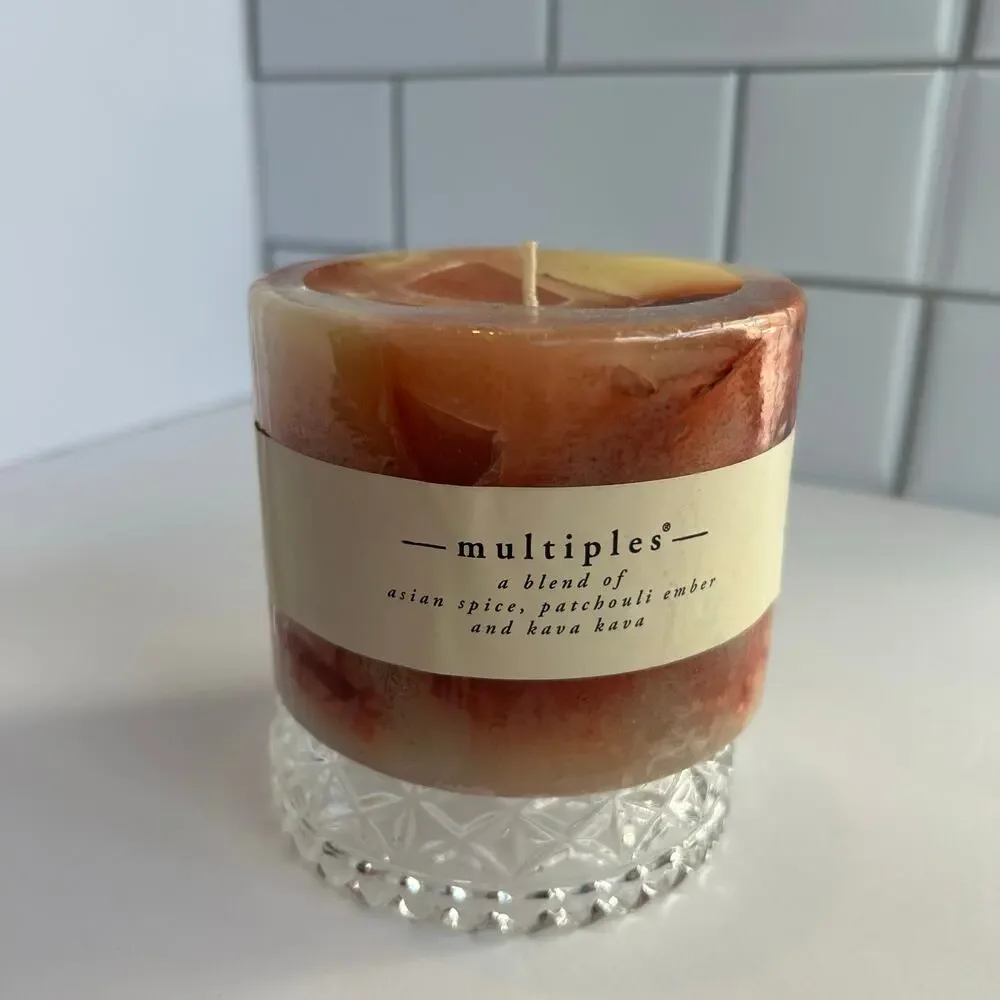 Pier 1 Multiples Patchouli Amber Asian Spice 4x3 Candle New